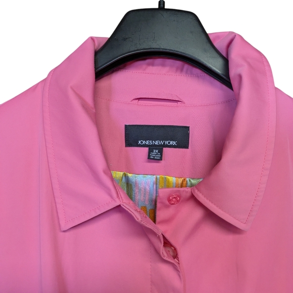 Jones New York Pink Raincoat Trenchcoat Pink Jacket Size 3X - Picture 5 of 11
